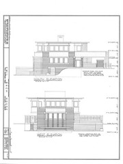 Frank Lloyd Wright Prairie Home, brick, 4 bedrooms, modern house PRINTED PLANS