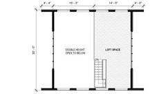 Modern Vacation Cabin Loft 30′ x 30′ Open Plan Cabin / Design Blueprint House Co