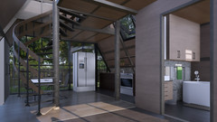 A-Frame Cabin Wood House Plan & Modern Style 3D images,PDF Blueprints with DWG