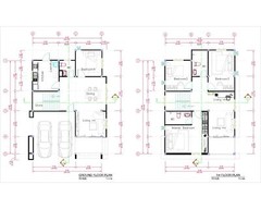 Small House Design 8×10 Meter 27×40 Feet 4 Beds 3 Baths Hip Roof (A4 Hard Copy)