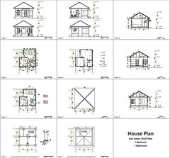 20×20 Feet Small House Plans 6×6 with One Bedroom Hip Roof (A4 Hard Copy)