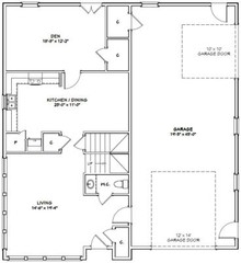 44×48 House with 1-RV Garage – PDF FloorPlan – 2,185 sqft – Model 2F