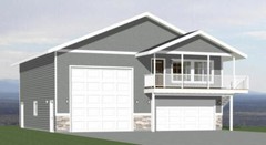 40×40 Apartment with 2-Car 1-RV Garage – PDF FloorPlan – 964 sqft – Model 1F
