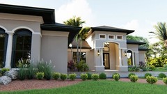CAD FILE BLUEPRINTS MEDITERRANEAN HOUSE PLAN ARCHUP #104M
