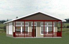 28×34 House — 2 Bedroom 2 Bath — 952 sq ft — PDF Floor Plan — Model 1D