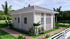 Small House Plan 7×6 Meter 23×20 Feet 1 Bed 1 Bath Hip Roof PDF (A4 Hard Copy)