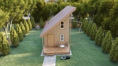 13’x31′ Tiny House Home Cabin Loft DIY Architecture Build Plans, PDF Download.