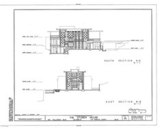 Frank Lloyd Wright, Storer House, California concrete block home, PRINTED PLANS