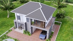 36×23 Feet House Design Plan 11×7 Meter 3 Bed 3 Baths Hip Roof PDF (A4 Hard Copy