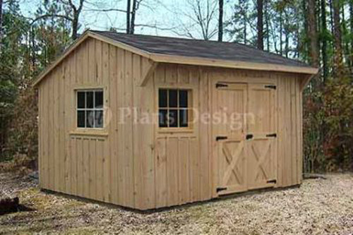 10′ x 12′ Utility Garden Saltbox Style Shed Plans / Blueprints, Design # 71012