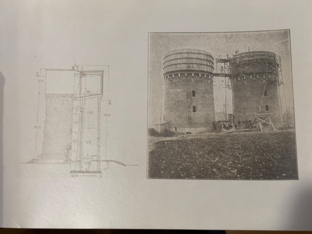 1920s hydraulic water tower photos & architectural drawings canal lock