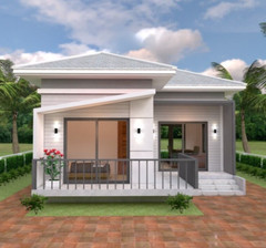 25×36 Feet Cute Small Houses Plan 7.5×11 Meter 2 Beds 1 Bath Hip (A4 Hard Copy)