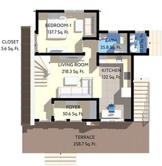Modern A-Frame 2 Bedrooms, 2 Bathrooms Guest House Plans Architecture Plans 760S