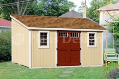 10′ x 14′ Storage Shed Plans Slant / Lean To #D1014L, Material List Included