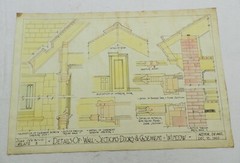5 1923 Architectural Drawings of House Sections & Proposed Residence, 20″ x 13″