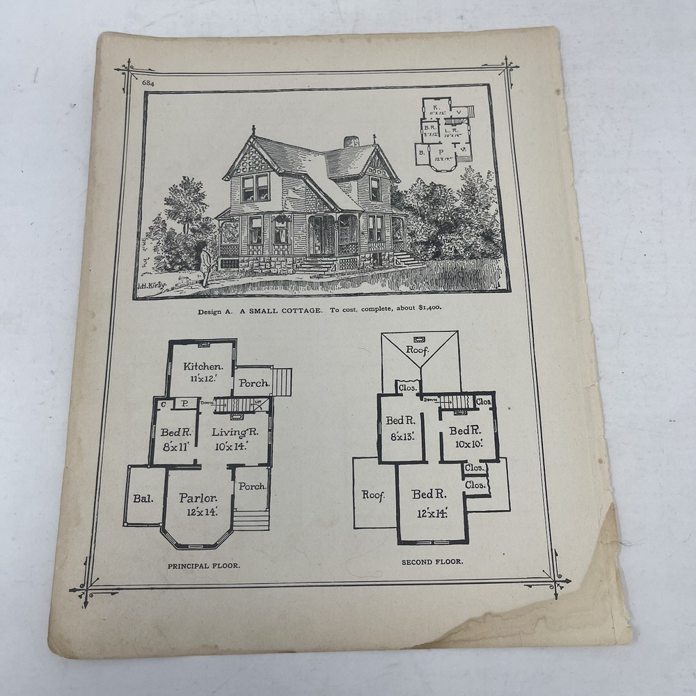 Cottage House Plan 1900 Antique Floor Plans Architectural Designs