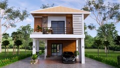 22.5×33 Feet Small House Plan 6.9×10 Meter 2 Beds 3 Bath Hip Roof (A4 Hard Copy)