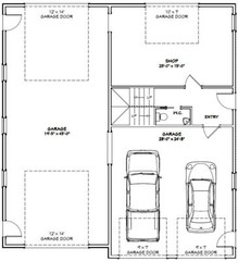44×48 Apartment with 2-Car 1-RV Garage – PDF FloorPlan – 1,645 sqft – Model 5