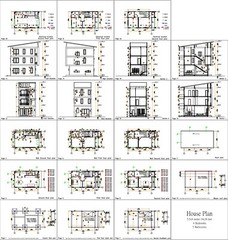 18×26 Feet 4 Beds 5 Baths House Plans 5.5×8 Meter Shed Roof (A4 Hard Copy)