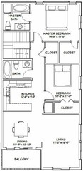60×44 Apartment with 2-Car 2-RV Garage – PDF FloorPlan – 1,415 sqft – Model 1