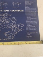 American Home Blueprint Pattern #1326 Coffee Table W/Plant Compartment MCM Vtg