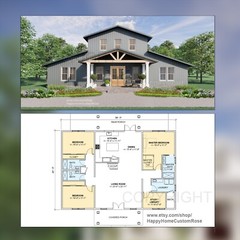 Two Story Monitor Barndominium House Construction Plans – Drawings Blueprint