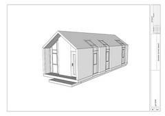 Modern Cabin House Plans 35’x12’ with CAD File & Blueprint PDF with 3D Images