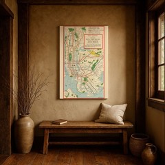 Rapid Transit Map of Greater New York Vintage Subway Rail Map Wall Art