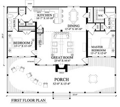 William Poole Designs Home Plans River Rendezvous 2 Bed 2 Bath, Loft opt. Garage