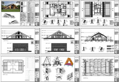 100’x56’ 4-Bedrooms, 4-Bathrooms Charming A-Frame Architectural Build Plans PDF