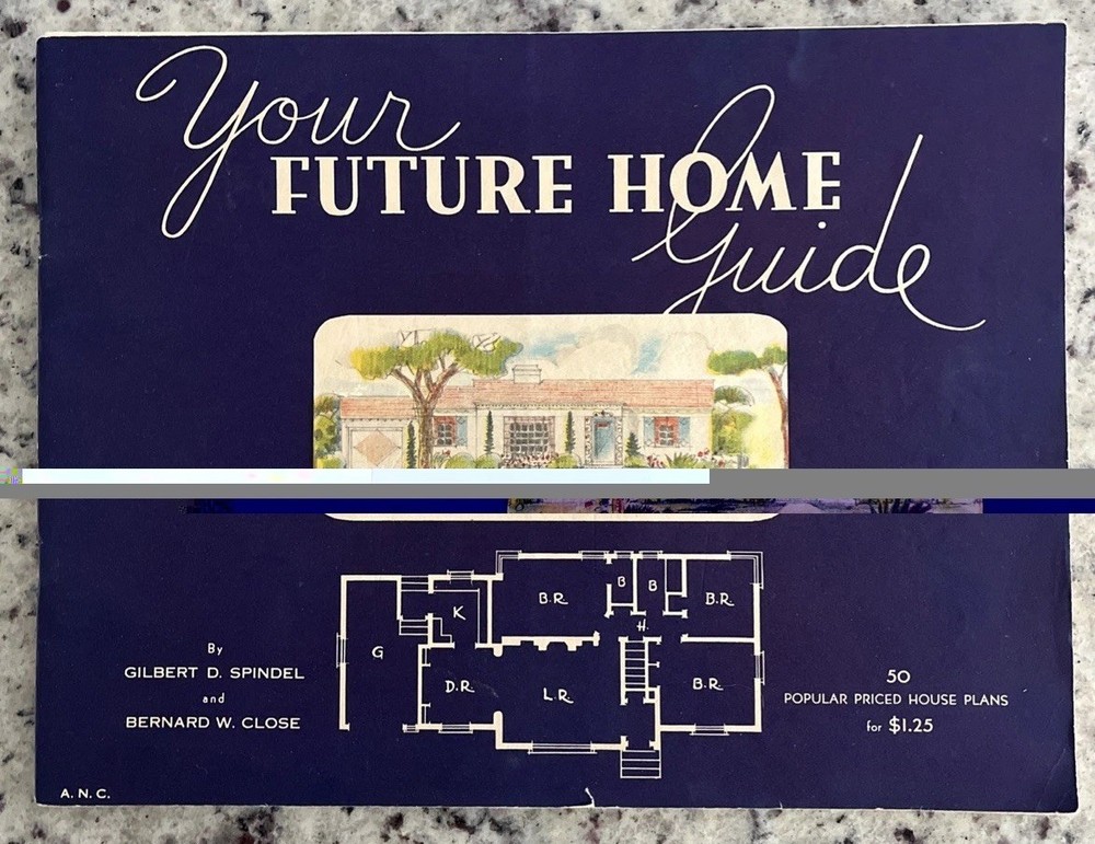 Vintage 1945 Future Homes Co Home Plan Catalog MCM Ranchers 50 Colorful Drawings