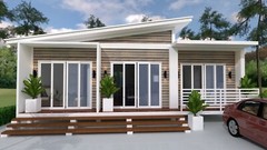 33×26 Feet House Plans 10×8 Meter 3 Beds 2 Baths Shed Roof (A4 Hard Copy)