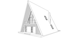 35’x59’ 4 Beds, 2 Baths A-Frame Cabin Architectural Build Plans PDF.
