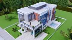 38×70 House Plan 11.5×21 Meter 3 Bed 5 bath Slab Roof PDF Plan (A4 Hard Copy)