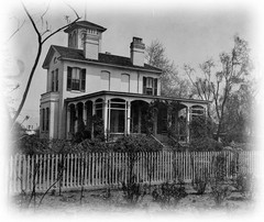 Italianate Victorian house, tower, porches, printed architectural drawings