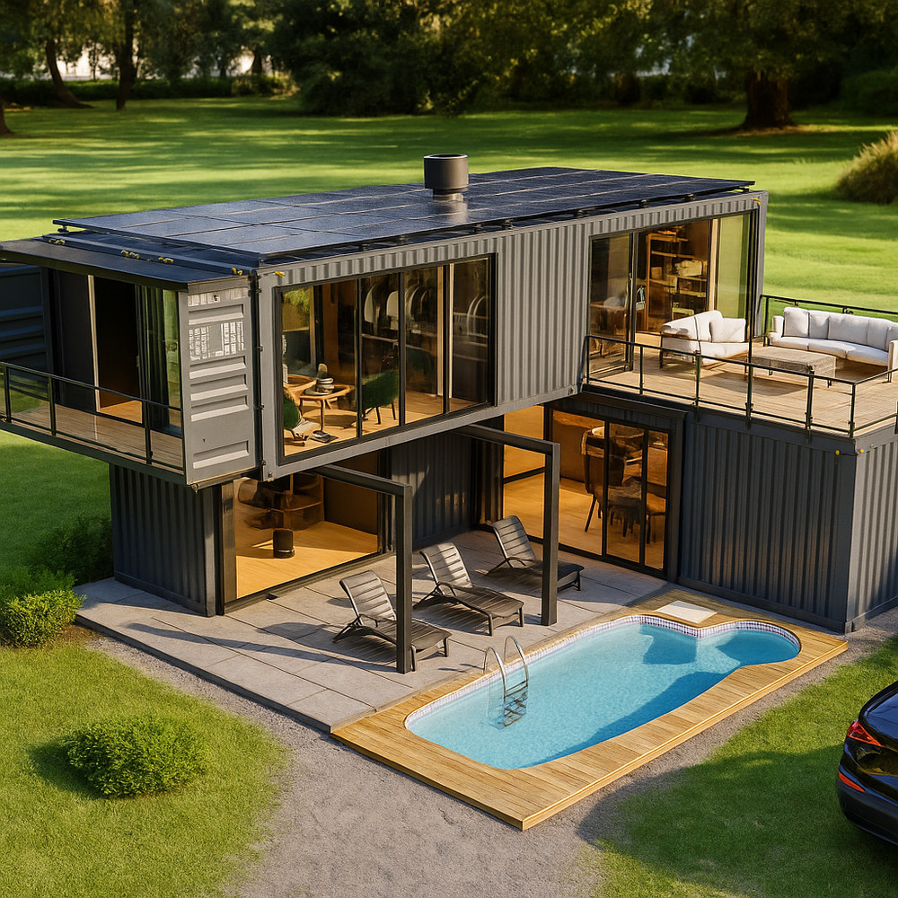 Container house plans – 2 bedrooms – 2 bathrooms – Digital PDF File