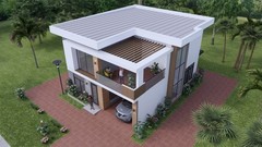 30×36 Ft House Plans 3d 9×11 Mt 4 Beds 4 Baths Hidden Roof CAD PDF &A4 Hard Copy