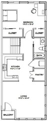40×48 Apartment with 2-Car 1-RV Garage – PDF FloorPlan – 1,350 sqft – Model 2