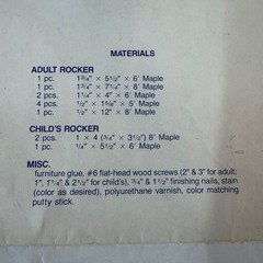 Better Homes & Gardens Adult & Child Heart Rockers Project Plan No. 50483