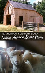 3 Small Animal Barn Plans – Complete Pole-Barn Construction Plans (B2)