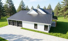 Classic Country Farmhouse Plan: 2,250 (Living) Sqft-3 Bedroom-2.5 bath-Office-Di