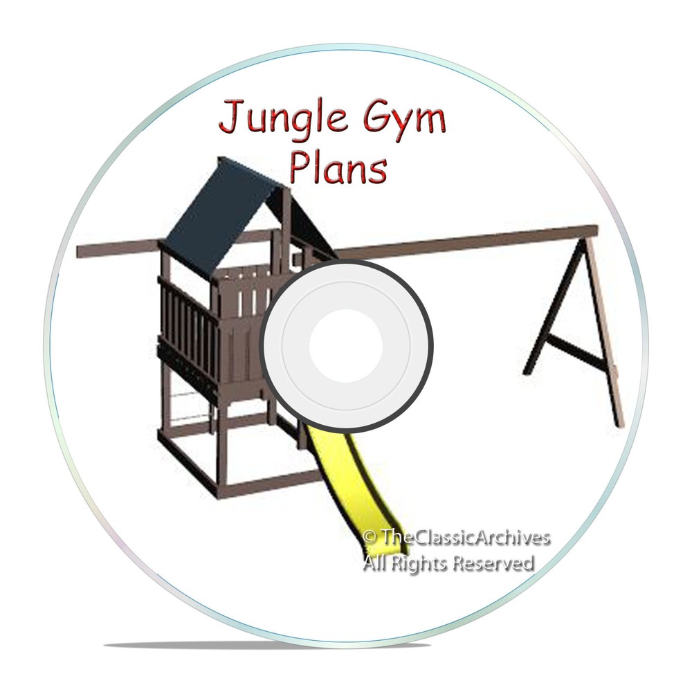PLANS TO BUILD A KIDS CUBBY PLAYHOUSE BACKYARD JUNGLE SWINGS, WITH ROOF CD