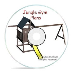 PLANS TO BUILD A KIDS CUBBY PLAYHOUSE BACKYARD JUNGLE SWINGS, WITH ROOF CD