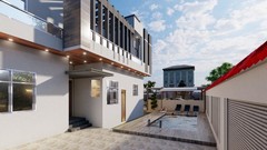 Modern Farmhouse Design | Luxury Villa Front Elevation | Architectural Rendering