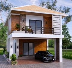 22.5×33 Feet Small House Plan 6.9×10 Meter 2 Beds 3 Bath Hip Roof (A4 Hard Copy)