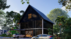36’x36′ Screened House Plans – Modern Design with Insect Screening, Timber Posts