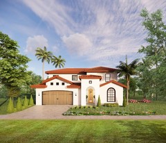 Santorini Luxury Modern Mediterranean House Plan Design – 4 Bed 3 Bath 3068 sq f