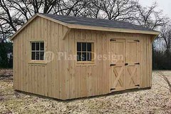 10′ x 14′ Saltbox Roof Garden Storage Shed Plans / Blueprints, #71014
