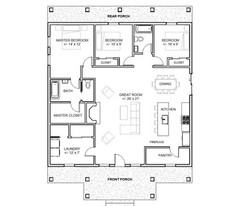 Spacious Cottage 3 bed 2 bath (40’x40′) Custom House Plans and Blueprints