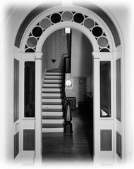 Italianate Victorian house, tower, porches, printed architectural drawings